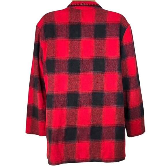 Vintage David Paul NY Womens Red & Black Buffalo Plaid Blazer Jacket Size M - Picture 3 of 7